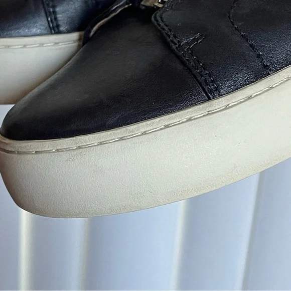 Frye Women’s Lena Zip Up Leather High Top Sneakers Black Size 9 - Picture 11 of 16